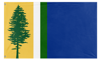 A mockup of the custom flag 'Alternate Doug Flag' on a white background