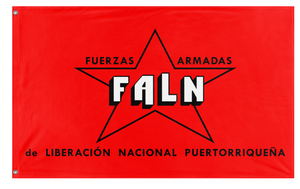 A mockup of the custom flag 'FALN flag' on a white background