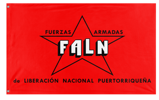 A mockup of the custom flag 'FALN flag' on a white background