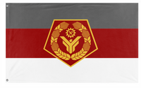 A mockup of the custom flag 'Canton of Laskol flag' on a white background