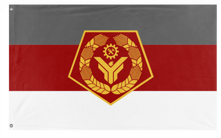 A mockup of the custom flag 'Canton of Laskol flag' on a white background