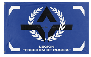 A mockup of the custom flag 'LFR flag' on a white background