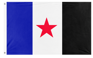 A mockup of the custom flag 'NOVLAND  flag' on a white background