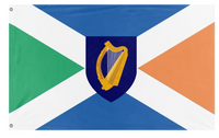 A mockup of the custom flag 'Scottish-Irish Heritage flag' on a white background