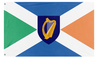A mockup of the custom flag 'Scottish-Irish Heritage flag' on a white background