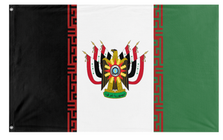 A mockup of the custom flag 'Iraqi National Republic flag' on a white background