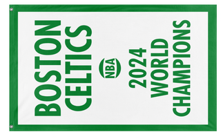 A mockup of the custom flag 'Celtics 2024 flag' on a white background