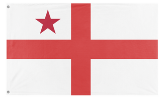 A mockup of the custom flag 'Desk to Desk 2026 flag' on a white background