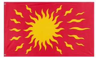 A mockup of the custom flag 'Oriflamme flag' on a white background
