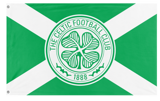A mockup of the custom flag 'celtic saltire flag' on a white background