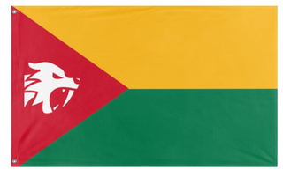 A mockup of the custom flag 'Manguesh  flag' on a white background