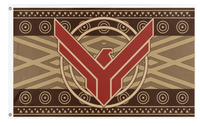 A mockup of the custom flag 'F_Battle flag' on a white background