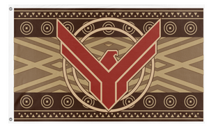 A mockup of the custom flag 'F_Battle flag' on a white background