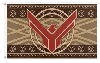 A mockup of the custom flag 'F_Battle flag' on a white background