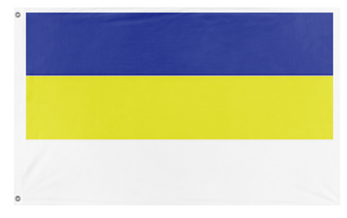 A mockup of the custom flag 'Balkanland flag' on a white background