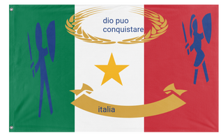 A mockup of the custom flag 'italia  flag' on a white background