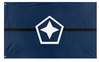 A mockup of the custom flag 'Astrion Federation flag' on a white background