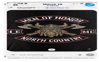 A mockup of the custom flag 'North Country  flag' on a white background