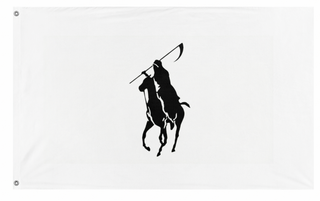 A mockup of the custom flag 'attac flag' on a white background