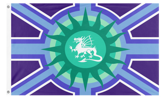 A mockup of the custom flag 'dragon_mlm flag' on a white background