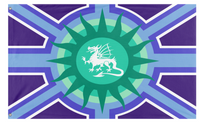 A mockup of the custom flag 'dragon_mlm flag' on a white background