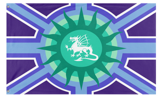 A mockup of the custom flag 'dragon_mlm flag' on a white background