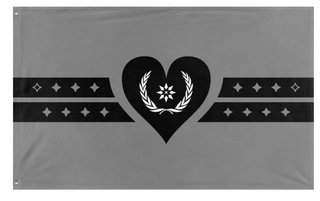 A mockup of the custom flag 'Ashen Flag of New Pangea' on a white background