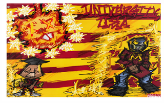 A mockup of the custom flag 'nu nova flag' on a white background