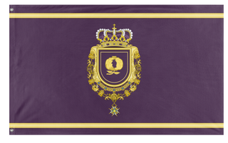 A mockup of the custom flag 'Kingdom of Alronusia flag' on a white background