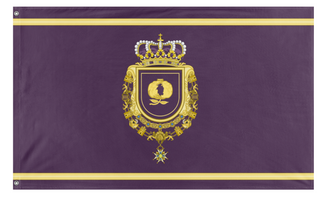 A mockup of the custom flag 'Kingdom of Alronusia flag' on a white background