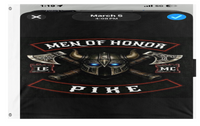 A mockup of the custom flag 'Pike flag' on a white background
