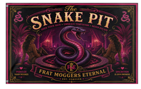 A mockup of the custom flag 'Snake Pit flag' on a white background