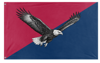 A mockup of the custom flag 'United States in the style of Bhutan flag' on a white background