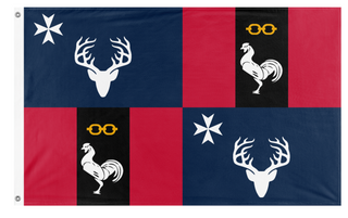 A mockup of the custom flag 'knightspeak flag' on a white background