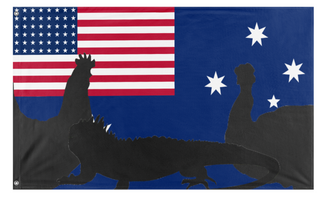 A mockup of the custom flag 'Republic of the C.R.R. flag' on a white background