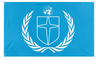 A mockup of the custom flag 'JDMUN flag' on a white background
