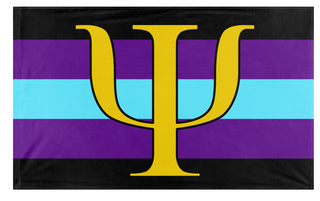 A mockup of the custom flag 'QuantumGender flag' on a white background
