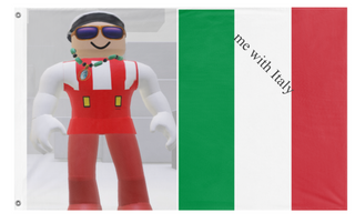 A mockup of the custom flag 'Me With Italy flag' on a white background