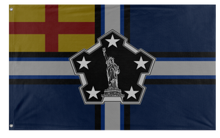 A mockup of the custom flag 'zfb flag' on a white background