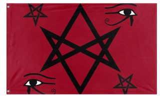 A mockup of the custom flag 'satanic flag' on a white background