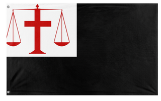 A mockup of the custom flag 'Eternal Family of Babylon flag' on a white background