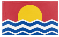 A mockup of the custom flag 'Pacific Ocean Organization flag' on a white background