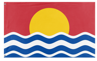 A mockup of the custom flag 'Pacific Ocean Organization flag' on a white background