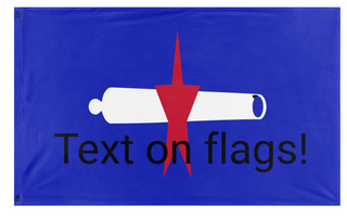 A mockup of the custom flag 't flag' on a white background