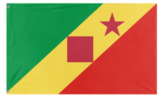A mockup of the custom flag 'test flag' on a white background
