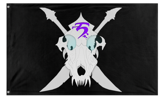 A mockup of the custom flag 'Frostfang flag' on a white background