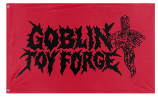 A mockup of the custom flag 'red gtf flag' on a white background