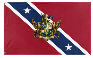 A mockup of the custom flag 'Fun With Flags' on a white background
