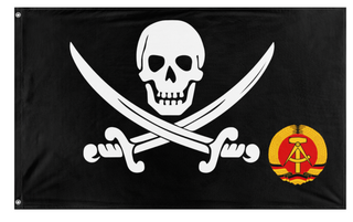 A mockup of the custom flag 'Are you away flag' on a white background