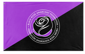 A mockup of the custom flag 'Anarchist Black Rose flag' on a white background